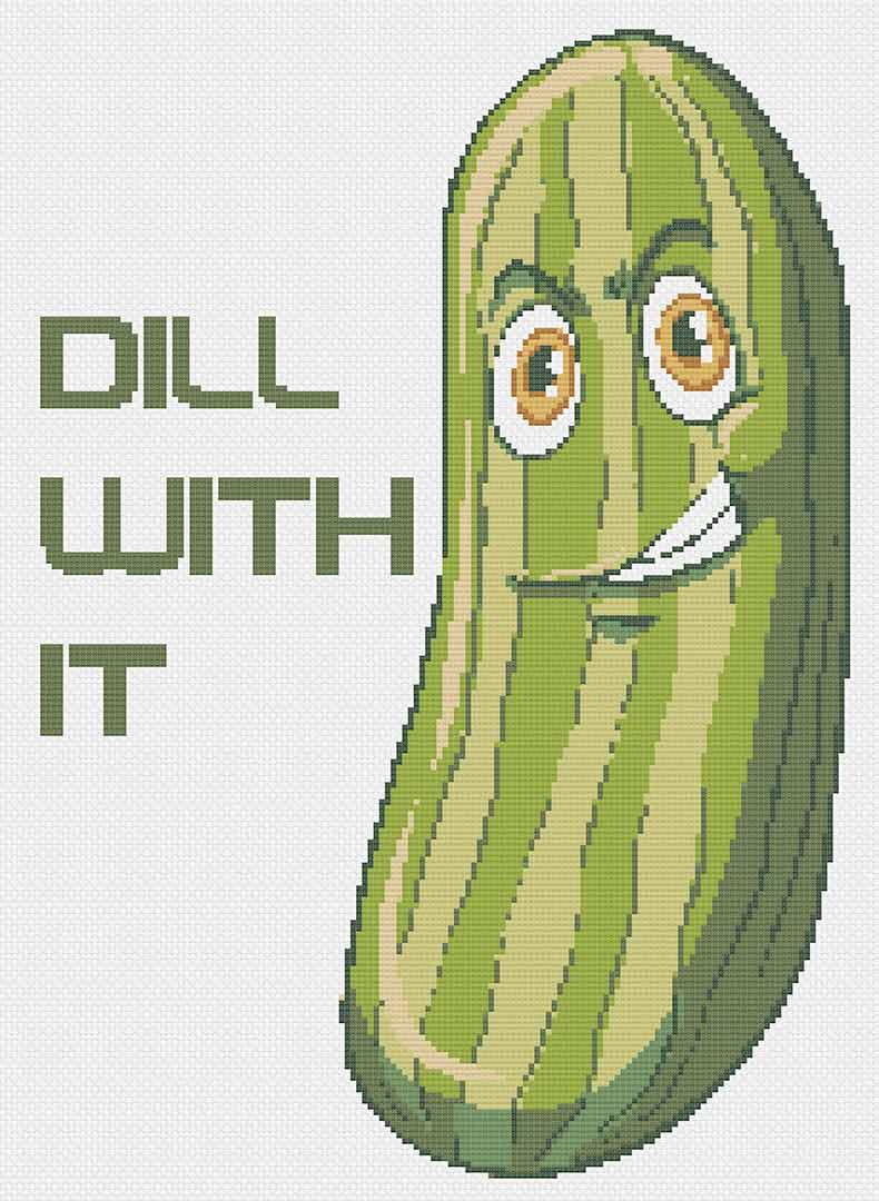 Stitched preview of Dill With It Counted Cross Stitch Pattern and Kit