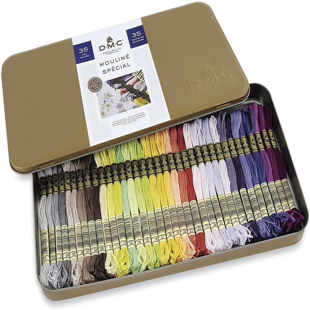 DMC Floss 35 New Colours in a Gold Tin - Stitch Wit