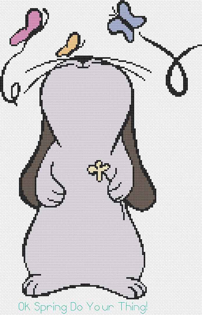 Stitched preview of Spring Thing Counted Cross Stitch Pattern and Kit