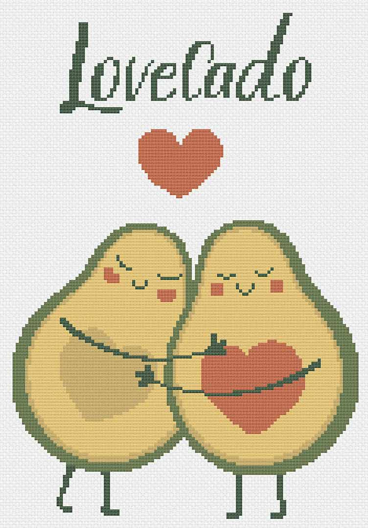 Stitched preview of Lovecado Counted Cross Stitch Pattern and Kit