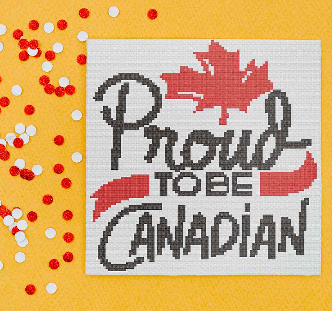 Oh Canada 1 of 3 cross stitch pattern finished and framed