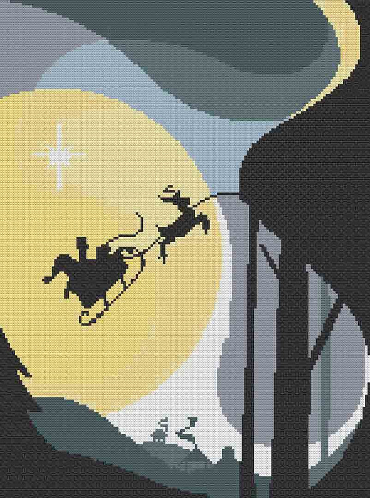 Stitched preview of Santa's Eve Counted Cross Stitch Pattern and Kit