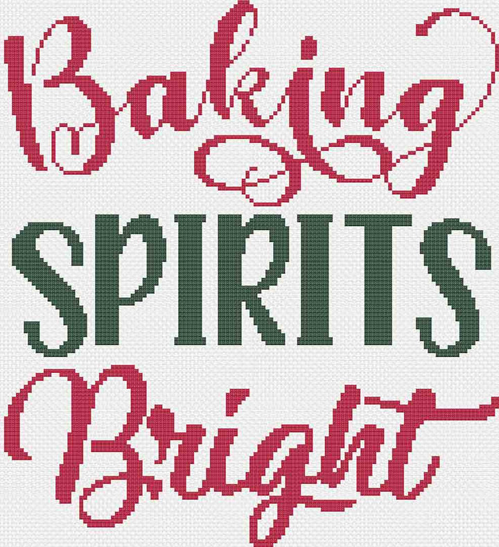 Stitched preview of Spirits Bright Counted Cross Stitch Pattern and Kit