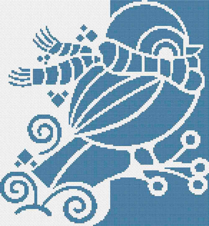 Stitched preview of Winter Bird Counted Cross Stitch Pattern and Kit
